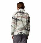 Columbia Mens Helvetia II Printed Half Snap Fleece in Sedona Sage Sum, back view worn by model