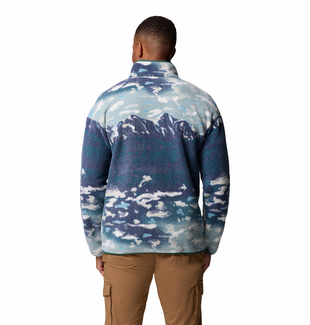 Mens Helvetia™ II Printed Half Snap Fleece-Crushed Blue Sisters