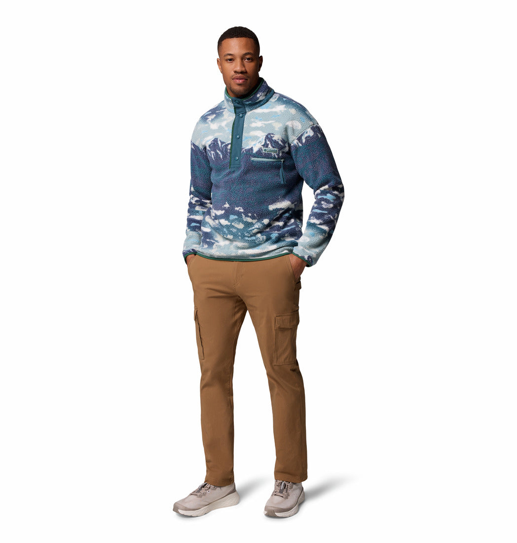Mens Helvetia™ II Printed Half Snap Fleece-Crushed Blue Sisters