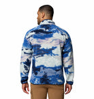 Columbia Mens Helvetia II Printed Half Snap Fleece in Collegiate Navy, back model view