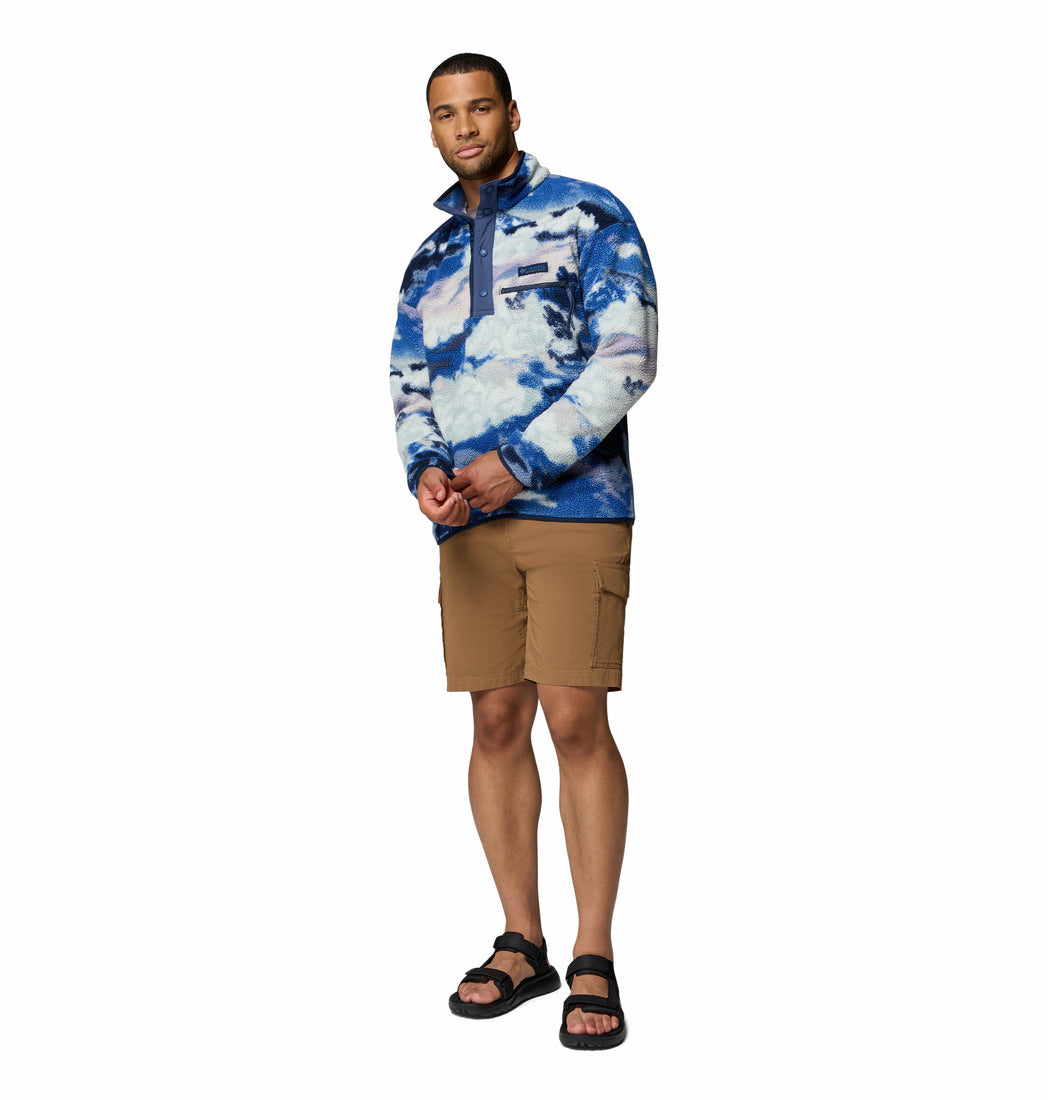 Columbia Mens Helvetia II Printed Half Snap Fleece in Collegiate Navy, full - length model view