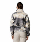 Columbia Womens Helvetia II Printed Cropped Half Snap fleece in Shark Dreaming, back view.