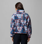 Columbia Womens Helvetia II Cropped Printed Sherpa Fleece - Rainy Day Geom-Model Back View
