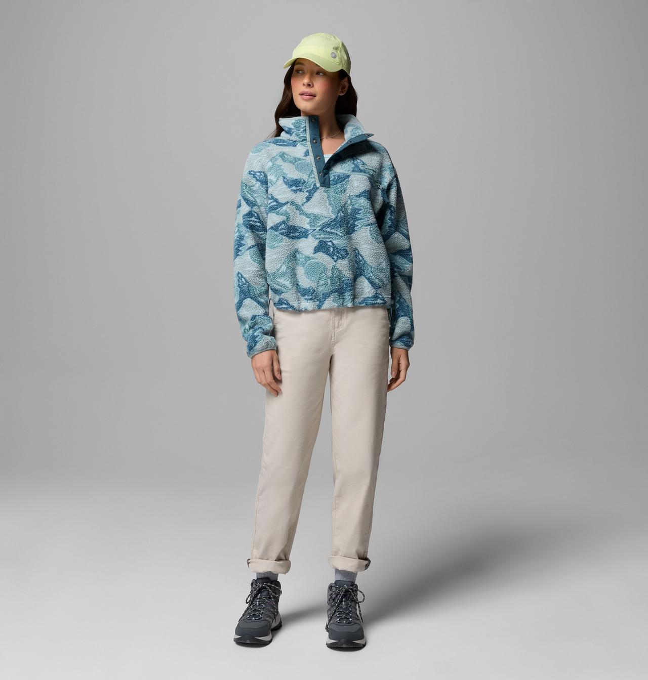 Womens Helvetia™ Ii Printed Cropped Half Snap-Marine Light-Model Full Front View