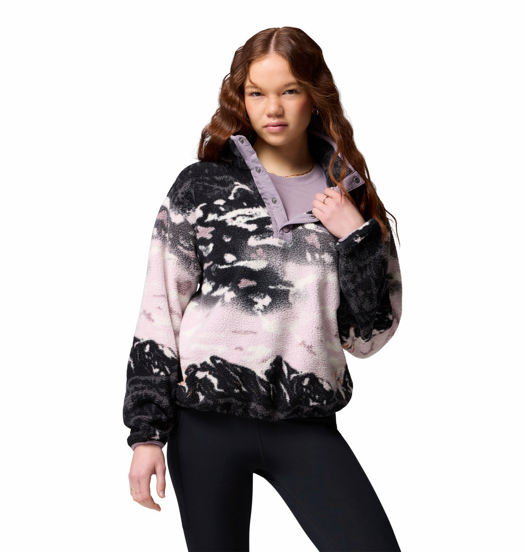 Womens Helvetia™ Ii Printed Cropped Half Snap-Shale Purple Sisters