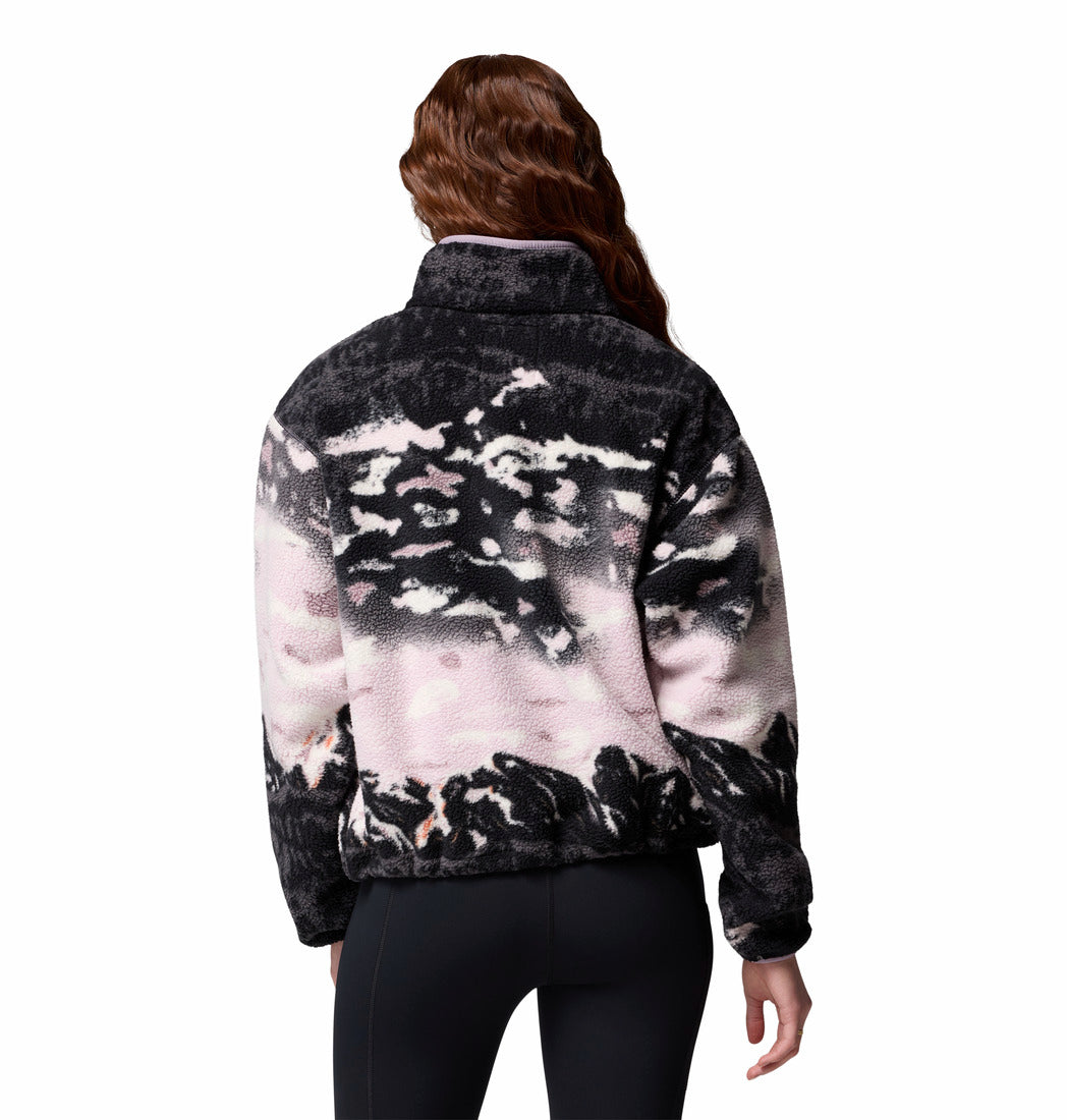Ladies Womens Helvetia™ Ii Printed Cropped Half Snap-Shale Purple Sisters-Back View