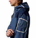 Columbia Mens Challenger Windbreaker Anorak in Dark Mountain, sleeve pocket detail