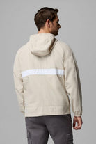Mens Spire Valley™ Hooded Windbreaker-Dark Stone White-Back view