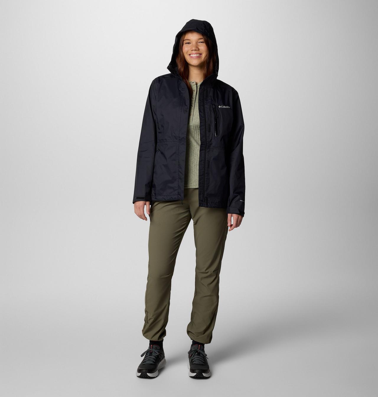 Womens Pouring Adventure™ Iii Jacket-Black-Model Full Front View