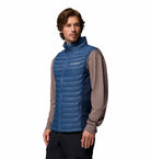Columbia Mens Powder Pass™ Hybrid Vest-Dark Mountain, angled model view