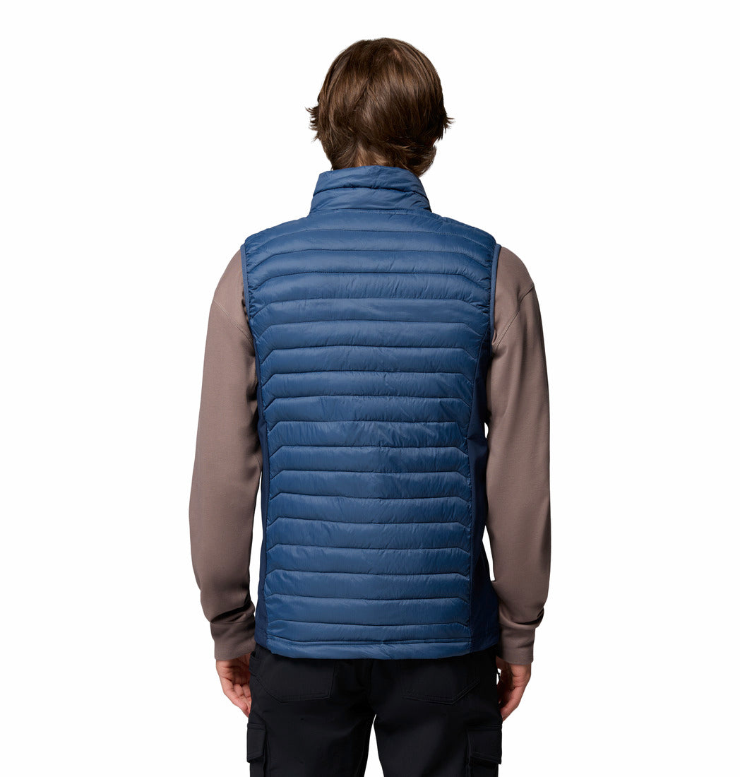 Columbia Mens Powder Pass™ Hybrid Vest-Dark Mountain, back view