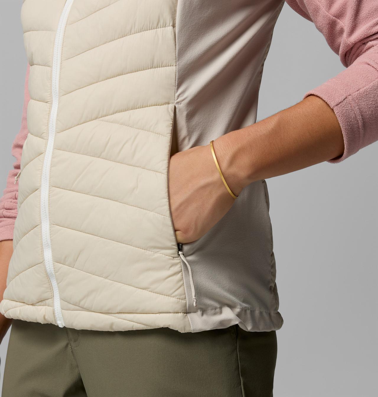 Womens Powder Pass™ Iii Hybrid Vest-Dark Stone  Sea-Pocket View