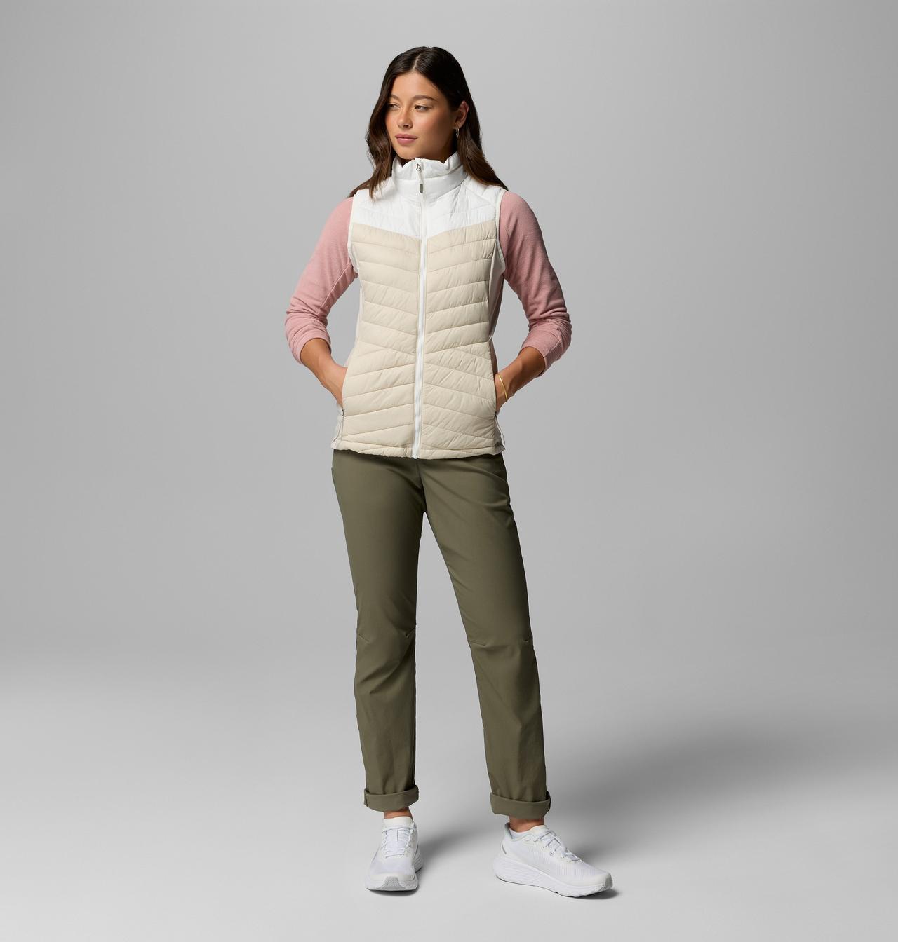 Womens Powder Pass™ Iii Hybrid Vest-Dark Stone  Sea-Model Full Front View