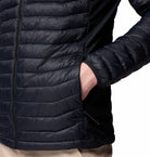 Columbia Mens Powder Pass Hybrid Jacket in black, side pocket detail view