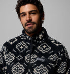 Columbia Men's Rugged Ridge Sherpa Half Zip Fleece - Black Checked Out / Black, additional model view 2