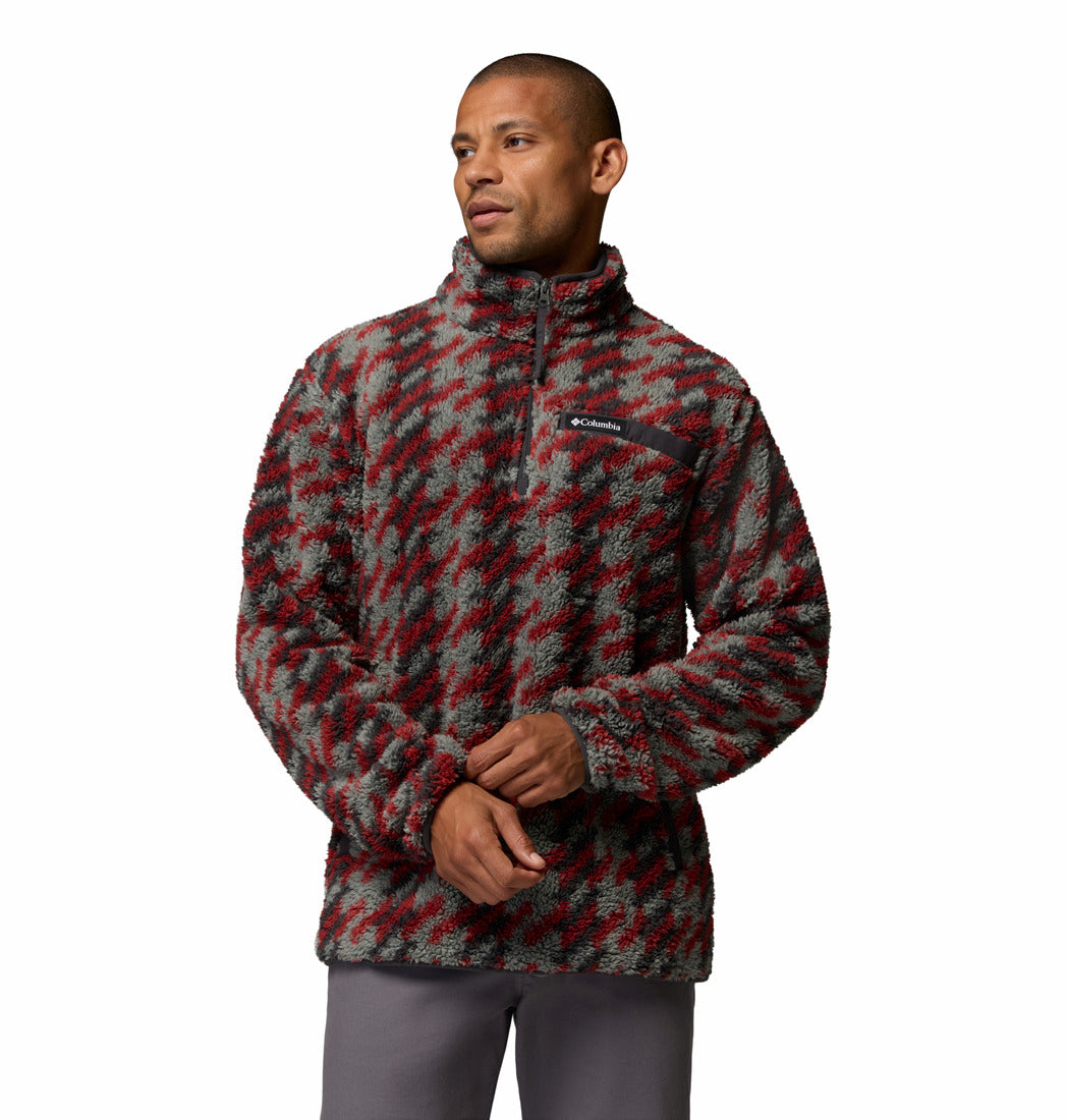 Columbia Rugged Ridge high pile half zip fleece in Sedona Sage Twi, front model view