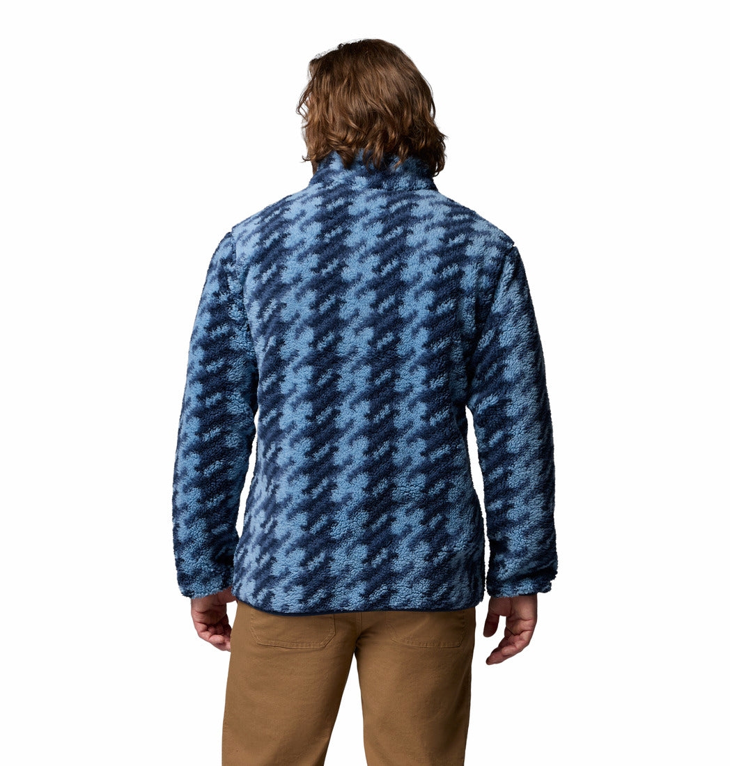 Columbia Mens Rugged Ridge High Pile Half Zip fleece in Rainy Day Twill, back view