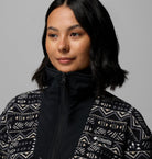 Womens Sequoia Grove™ Printed Half Zip-Black  Horizons-Zip Fastening View