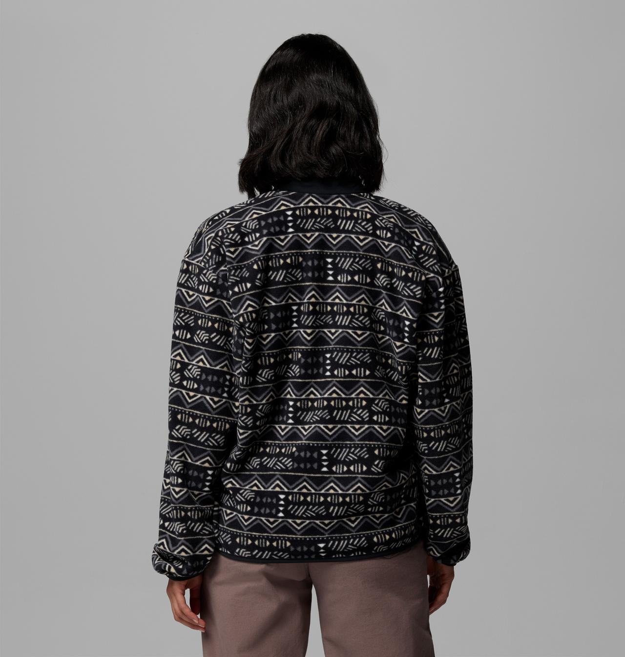 Womens Sequoia Grove™ Printed Half Zip-Black  Horizons-Model Back View