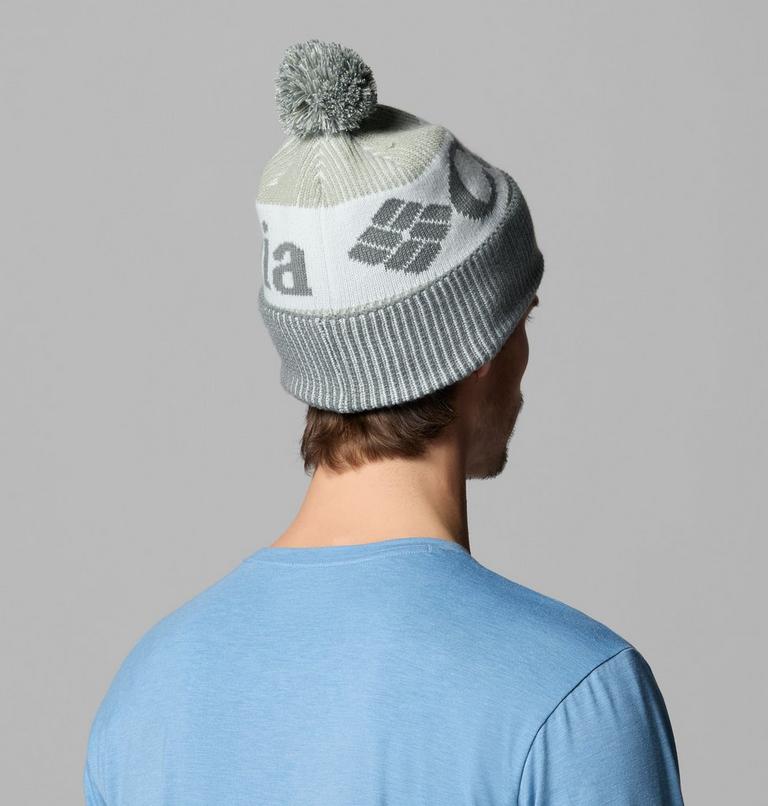 Columbia Unisex Polar Powder III Beanie - Sedona Sage / Safari / Tea Light, back view on model