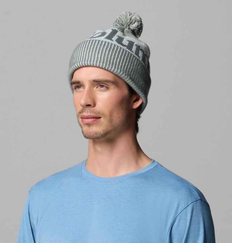 Columbia Unisex Polar Powder III Beanie - Sedona Sage / Safari / Tea Light, front view on model