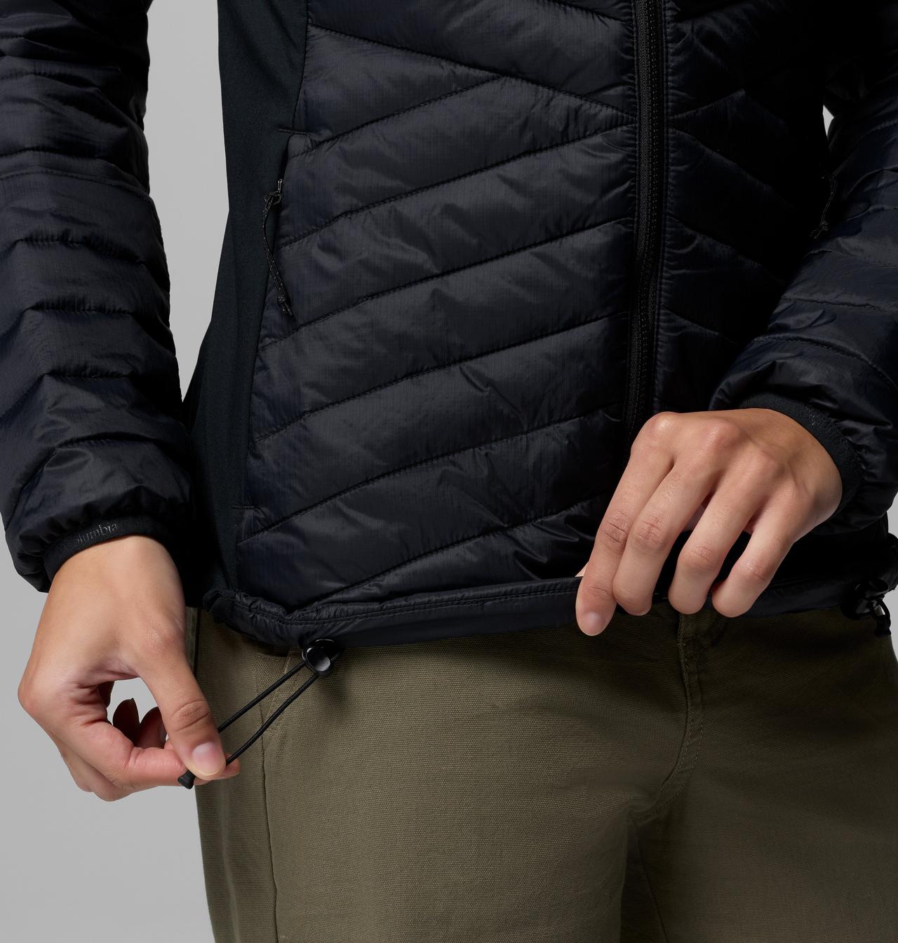 Womens Powder Pass™ Iii Hybrid Hdd Jacket-Black-Pull String View