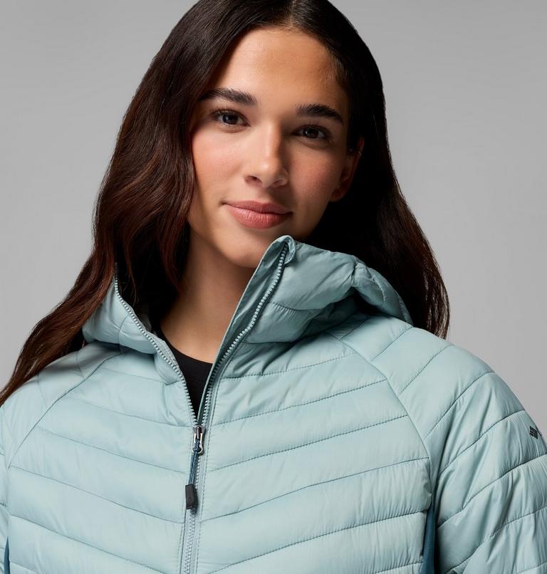 Ladiies Womens Powder Pass™ Iii Hybrid Hdd Jacket-Crushed Blue-Collar View