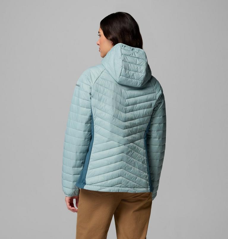 Ladiies Womens Powder Pass™ Iii Hybrid Hdd Jacket-Crushed Blue-Model Back View