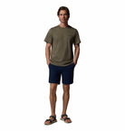 Columbia Mens Csc™ Basic Tee-Stone Green, front view on model