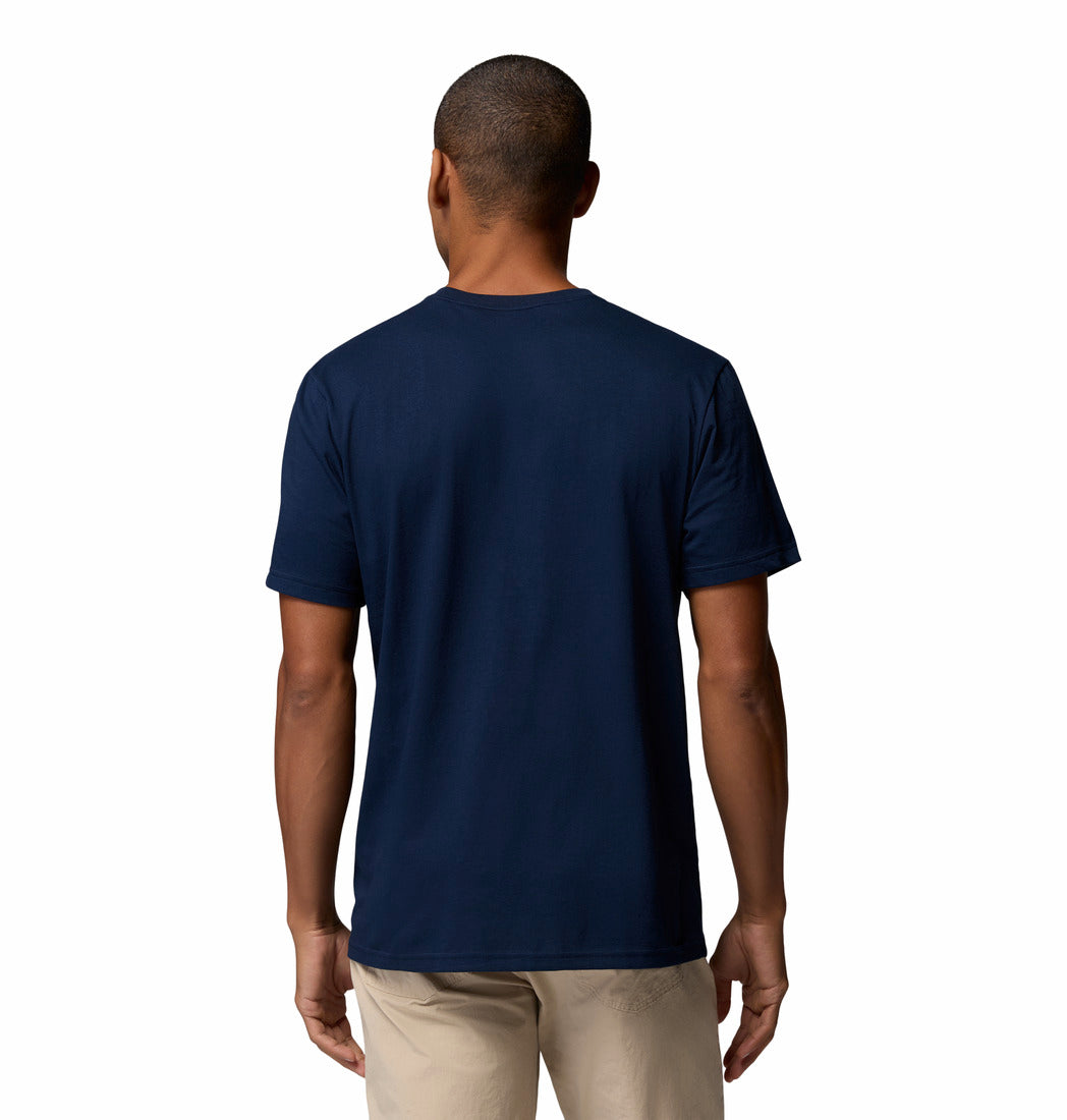 Columbia Men's Organic Cotton T-Shirt - Collegiate Navy, back view