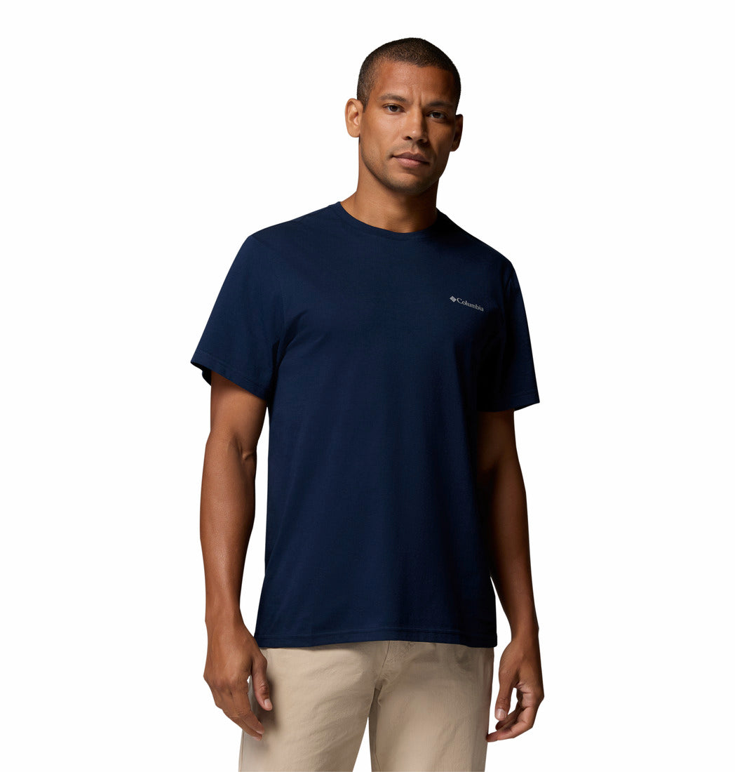 Columbia Men's Organic Cotton T-Shirt - Collegiate Navy, front model view