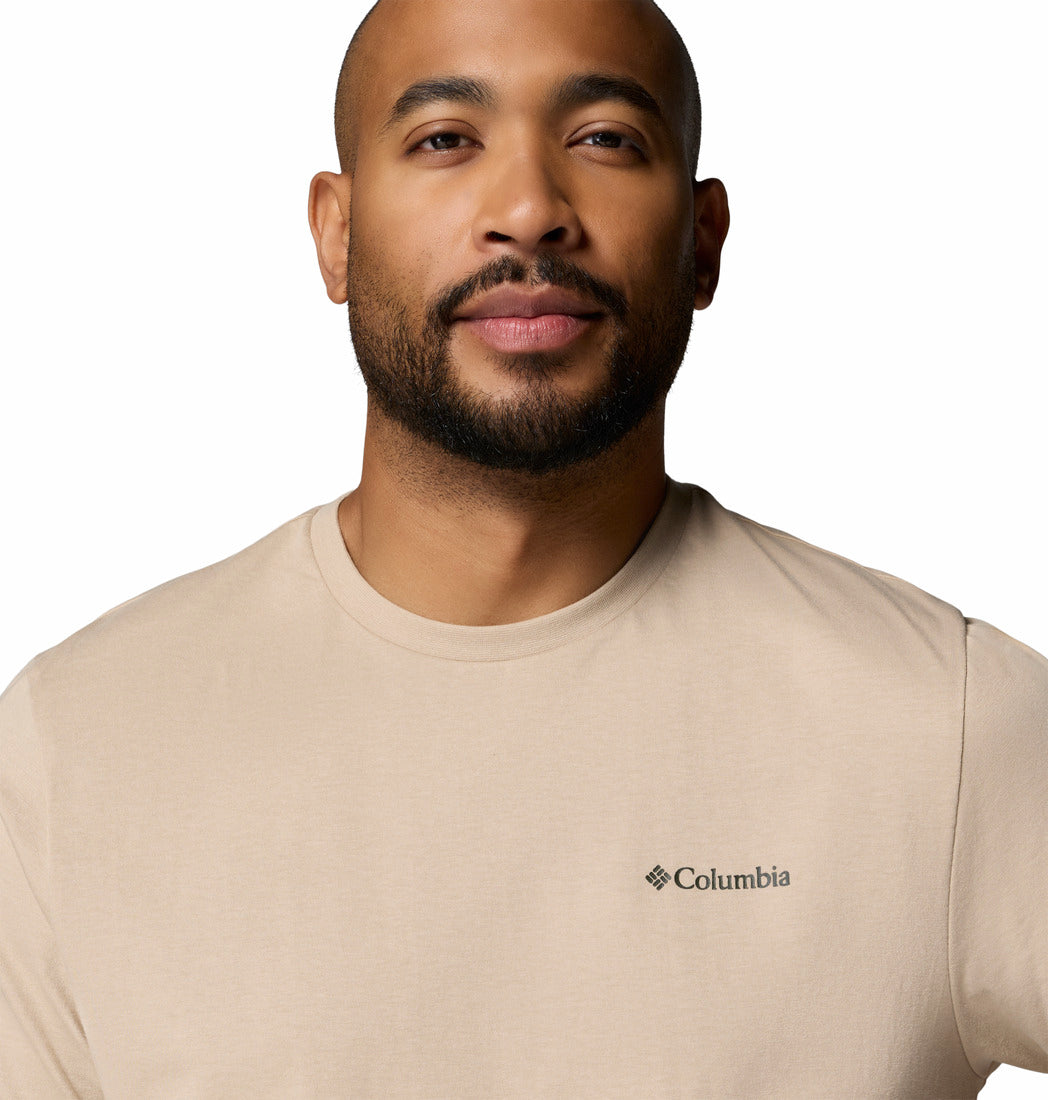 Columbia Mens Csc™ Outdoor Back Graphic Tee-Ancient Fossil, detail view