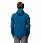 Columbia Mens Tall Heights III Hooded Softshell jacket in Everblue Shark, back view