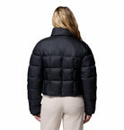Columbia Womens Puffect III cropped jacket in black, back view
