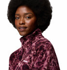 Columbia Timber Meadow printed fleece in Antique Mauve, collar and logo detail