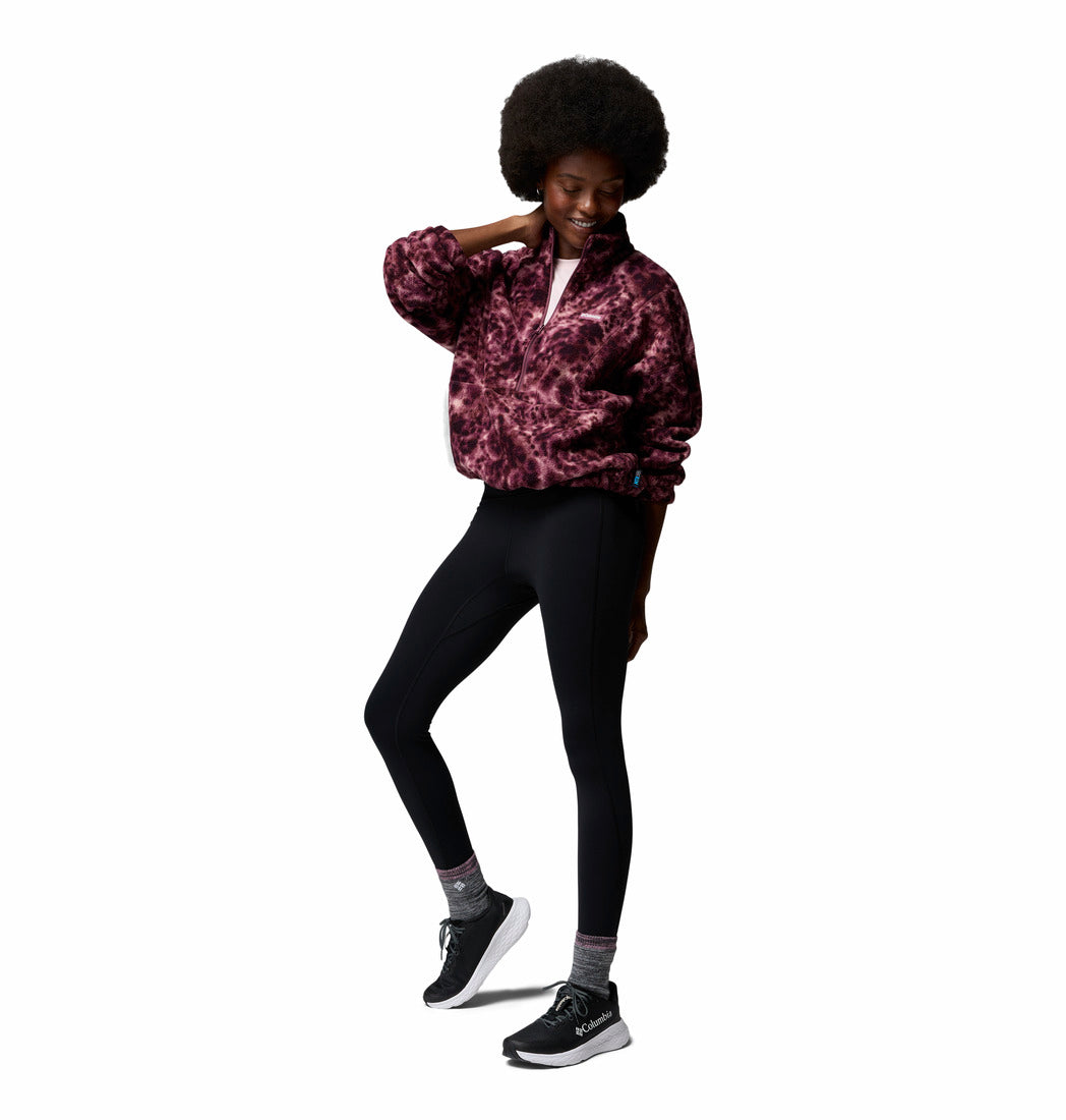 Columbia Timber Meadow half-zip printed fleece in Antique Mauve, full - length model view