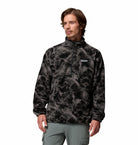 Columbia Timber Crest MTR fleece printed half-zip in Black Icypeaks, front model view