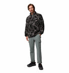 Columbia Timber Crest MTR fleece printed half-zip in Black Icypeaks, full - length model view
