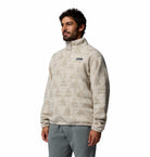 Columbia Timber Crest MTR fleece printed half zip in Dark Stone Geo, angled model view