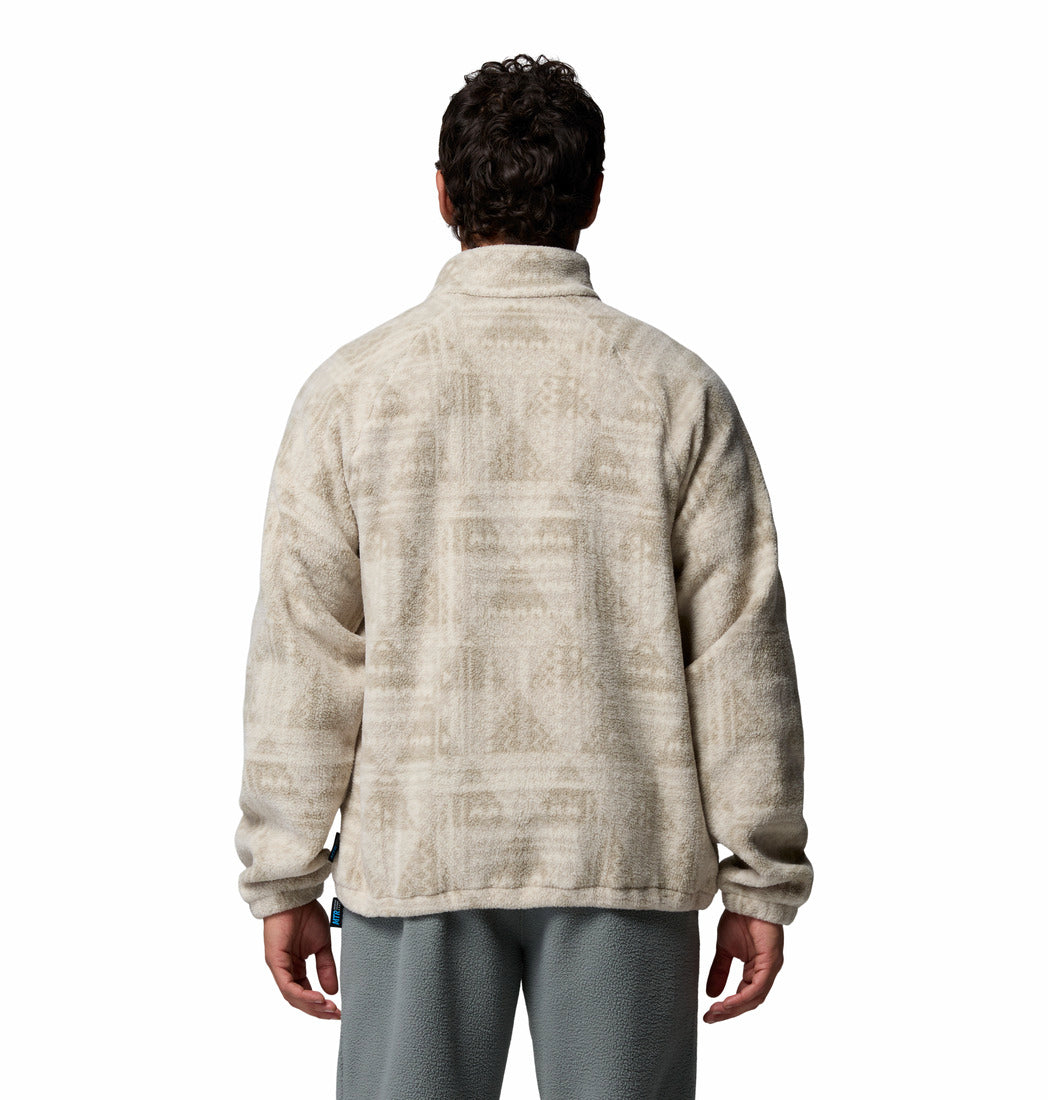 Columbia Timber Crest MTR fleece printed half zip in Dark Stone Geo, back view