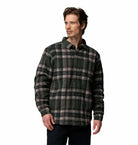 Columbia Mens Hunter Arch shirt jacket in Greenscape Trac plaid, front model view