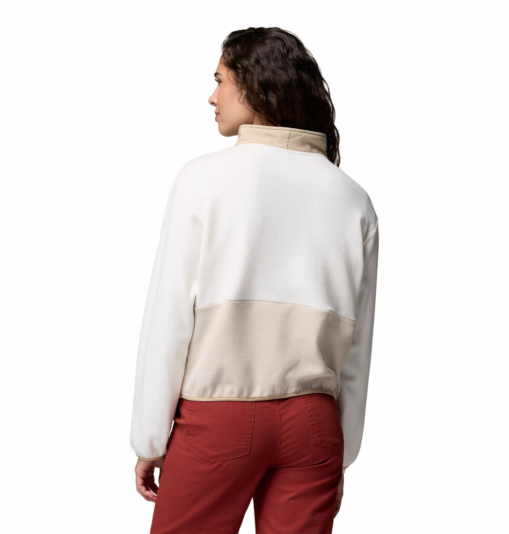 Columbia Sequoia Grove II half zip fleece in Sea Salt Ancie, back model view.