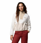 Columbia Sequoia Grove II half zip fleece in Sea Salt Ancie, front model view.