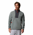 Columbia Sequoia Grove II half-zip fleece in Sedona Sage, front model view.