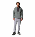 Columbia Sequoia Grove II half-zip fleece in Sedona Sage, full - length model view.