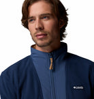 Collar and Columbia logo detail on Sequoia Grove II Half-Zip Fleece in Collegiate Navy