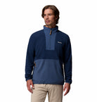 Columbia Sequoia Grove II Half-Zip Fleece in Collegiate Navy on model