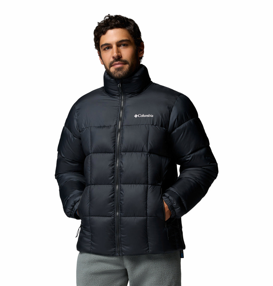 Columbia Mens Puffect Iv Jacket in black, front model view