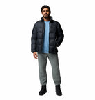 Columbia Mens Puffect Iv Jacket in black, full - length model view worn open