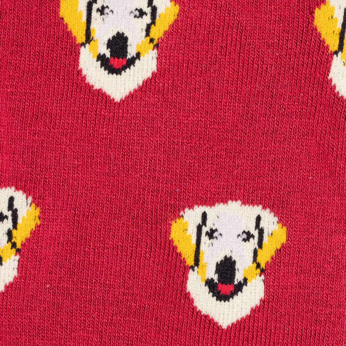Swole Panda Golden Retriever Bamboo Socks Red/Blue detail view